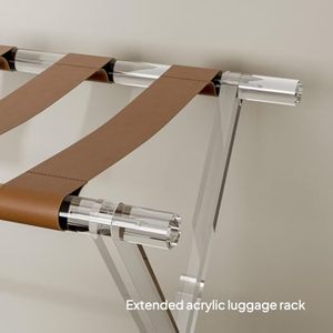 Wholesale Custom Foldable Acrylic Suitcase Luggage Stand Rack with Leather Straps - Product Image 2