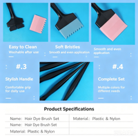 Pinceau à teinture capillaire en silicone réutilisable avec logo personnalisé, manche long et pointu, pour coloration des cheveux