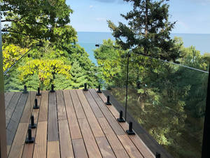 Df स्विमिंग पूल बाड़ बुना शाखाओं धातु स्टेनलेस दीवार टेम्पर्ड ग्लास विनाइल रेलिंग और पोस्ट - Product Image 6