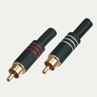 Conector RCA nuevo al por mayor, conector macho de audio con protector de cable de resorte metálico