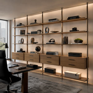 Estantería Modular <span class=keywords><strong>de</strong></span> Lujo con Sistema <span class=keywords><strong>de</strong></span> Postes <span class=keywords><strong>de</strong></span> Aluminio y Estantes con LED para <span class=keywords><strong>Biblioteca</strong></span> en Casa - Product Image 2