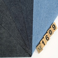 Tissu denim tissé teint en fil de coton et chanvre non toxique de haute qualité, 253 g/m², 145 cm, style uni, doux pour la peau, pour vêtements et robes