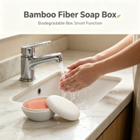 Étui de voyage personnalisable en bambou écologique pour savon – Portable, étanche, zéro déchet, sans plastique, mini support de barre de savon pour salle de bain