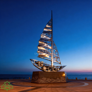 Senzhao - Escultura de Velero de Metal de Diseño Moderno y Artístico para Decoración de Parques al Aire Libre, Diseño Abstracto - Product Image 2