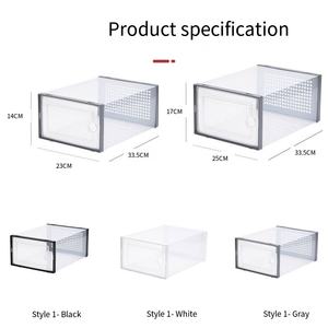 Scatola Portascarpe a Prezzo <span class=keywords><strong>di</strong></span> Fabbrica Cinese <span class=keywords><strong>con</strong></span> Coperchio <span class=keywords><strong>Scarpiera</strong></span> in <span class=keywords><strong>Plastica</strong></span> per Sneakers Organizzatore per Scarpe Impilabile e Trasparente - Product Image 2