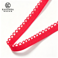 Bande de dentelle extensible en picot élastique Spandex/Nylon, 9 mm, douce pour la peau, pour la couture de vêtements et de sous-vêtements
