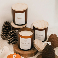 Vela Aromática de Cera de Soja con Aroma a Lila, Hecha a Mano, de Lujo, Marca Privada AIKUN, en Frasco de Vidrio Personalizado, de Larga Duración, para el Hogar