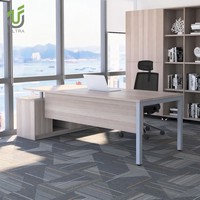 Bureau de direction modulaire en chêne moderne en forme de L, ultra-durable, écologique, 1,8 m, avec tiroirs, résistant à l'eau, garantie 10 ans