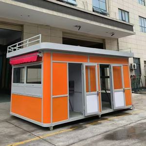 Kiosque alimentaire mobile 4,8 m en acier inoxydable, boîte carrée, utilisation extérieure, chariot de nourriture de rue commercial - Product Image 2
