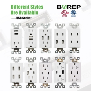 Barep 125V US Standard Type A USB Type C Electrical Wall <strong>Power</strong> Double Outlet <strong>Socket</strong> With USB Type C - Product Image 4