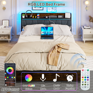 Prix d'usine – Lit moderne et luxueux convertible, robuste, 800 LBS, réglable électriquement, silencieux, double moteur, avec LED intégrée sous le lit - Product Image 2