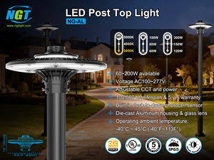 Lampe de poteau <span class=keywords><strong>LED</strong></span> NGT 60W-200W, CCT réglable, IP65 étanche, <span class=keywords><strong>éclairage</strong></span> <span class=keywords><strong>extérieur</strong></span> pour <span class=keywords><strong>parking</strong></span> et jardin - Product Image 2