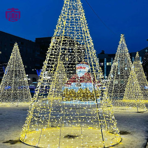 Cone Shaped LED Christmas Tree Decorative <b>Lighting</b> with Star Topper for Outdoor Mall Plaza Holiday Display - Product Image 5