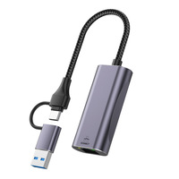 Adaptador Gigabit Ethernet RJ45 para Computadoras Portátiles, Tabletas y Teléfonos Móviles, Interfaz USB a Cable de Red, Tarjeta de Red Tipo C