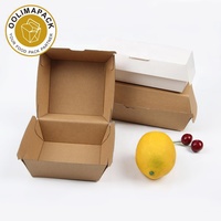 Boîte pliable hamburger en papier, emballage personnalisé de bonne qualité résistant à la graisse, offre spéciale