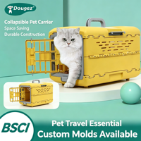 Tas Jinjing Hewan Peliharaan Lipat Modern, Portabel, Berbahan Oxford Bernapas, dengan Kancing Tekan, Kandang Kucing Lipat, Kandang Anjing untuk Luar Ruangan