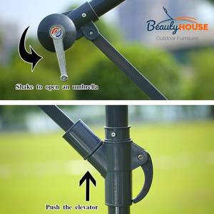 Sombrilla compensada 2023 <span class=keywords><strong>nueva</strong></span> <span class=keywords><strong>playa</strong></span> al aire libre sombrilla de jardín en voladizo romano sombrilla grande de plátano Patio sombrilla colgante sombrilla de jardín - Product Image 2