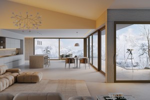 Fabricante profesional de ventanas de madera de aluminio plegables Marco invisible Corte térmico Patrón de apertura vertical para uso en apartamentos - Product Image 3