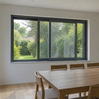 Fenêtre coulissante horizontale en alliage d'aluminium JUNYAO, double vitrage, résistante aux ouragans, verre Low-E, joint EPDM, NFRC, villa