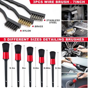 Juego de 44 Cepillos para Detallado de Autos de Color Rojo, Kit de Detallado de Autos, Cepillos para Limpieza de Autos - Product Image 5