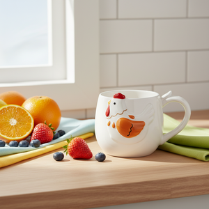 Tazza in Ceramica Bianca con Simpatico Design a Forma di Gallina, Perfetta per <span class=keywords><strong>Caffè</strong></span> o Tè, Idea Regalo - Product Image 6