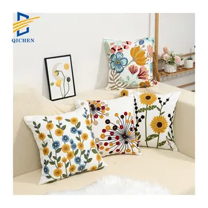 Innermor wholesale throw Sofa Pillow Case Cover Home decorative cotton knitted wool embroidery cushion covers 45x45cm