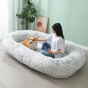 Wholesale Luxury Pet Beds Plush Soft Large Dog Bed With Removable Memory Foam Man Dog Bed