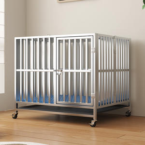 <span class=keywords><strong>Cage</strong></span> en acier inoxydable robuste caisse pour chien pliable xxl voiture pliante robuste cages intérieures et extérieures maison pour grands chiens - Product Image 2