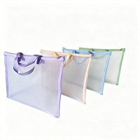 Bolso de Archivo Transparente de Malla Blanca de Una Sola Capa Personalizado BoYing, Formato Horizontal, Duradero, Gran Capacidad, para Oficina y Escuela