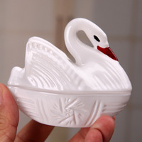 Pot à bonbons en verre sodocalcique Black Swan avec couvercle, style européen, pour snacks, fruits secs, décoration de salon