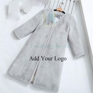 Phụ Nữ Của Thời Trang <span class=keywords><strong>Witer</strong></span> Vòng Cổ Dài Giả Lông Thú Áo Khoác - Product Image 1