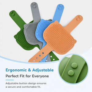 Pet <b>Grooming</b> Brush Set Silicone Massage Bath <b>Glove</b> Adjustable Hand Strap Soft Round Bristles Dog <b>Cat</b> Bathing Cleaning Tools - Product Image 3