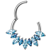 Anneau de septum, piercing segmenté pour le nez, boucle d'oreille, piercing hélix, anneau daith en titane zircon ASTM F136 - Bijoux de piercing corporel raffinés pour mariage