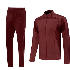 Ensemble de survêtement unisexe en polaire bleu azur, vêtements de sport personnalisés, séchage rapide, respirant, veste à col montant zippée et pantalon de survêtement, vente en gros - Product Image 3