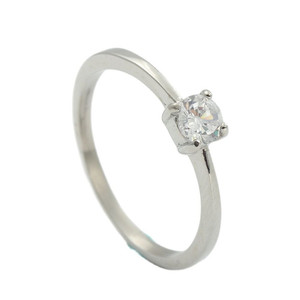 Anillo de boda de acero inoxidable yunnique, anillo de piedras preciosas geométricas retro plateadas para mujer 24099 - Product Image 5