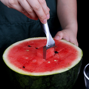 Watermelon slicer, made of 304 stainless steel, for <b>dicing</b> and cutting watermelons, and scooping out the flesh. - Product Image 3