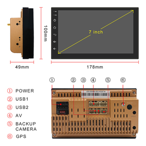 Máy Phát Nhạc Mp5 2 Din Cho Xe Hơi, Hệ Điều Hành Android 7 Inch Có Định Vị <span class=keywords><strong>GPS</strong></span> <span class=keywords><strong>Wifi</strong></span>, Thiết Bị Phát Nhạc Âm Thanh Nổi Cho Xe Hơi - Product Image 6