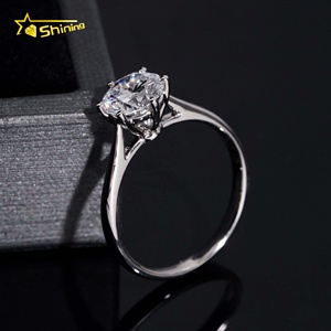 Anello <span class=keywords><strong>di</strong></span> Fidanzamento Classico a 6 Punte per Donna, in PT950 con Diamante Coltivato in Laboratorio da 1 Carato, per Matrimonio - Product Image 5