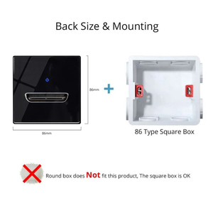 Glass Bảng điều chỉnh Tường <span class=keywords><strong>TV</strong></span> ổ cắm truyền hình Ổ cắm Retro tinh tế giấu cài đặt 110-250V đen/trắng/xám/vàng - Product Image 6