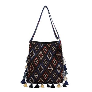 Bolso Tote de Lona con Cierre de Cremallera y Borlas Estilo Bohemio de Gran Capacidad, Otoño 2024, Bolso Bandolera - Product Image 5