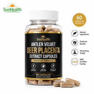 SunHealth OEM Etichetta Privata Estratto di Velluto di Corno di Cervo e Placenta Naturale 60 Capsule Integratore Alimentare per Uomini - Product Image 1