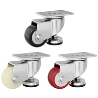 Roulettes pivotantes réglables en hauteur MILLMISS Industrial de 1,5 à 4 pouces en polyuréthane/nylon pour équipements lourds et meubles