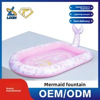 Piscine gonflable sur le thème de la sirène rose, personnalisée en usine, fontaine d'eau, protection de l'environnement, PVC, piscine rebondissante