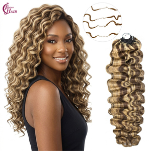 Extensiones de Cabello Humano Virgen con Nudos Milagrosos FH, Cabello Humano Virgen Pre-Enlazado para Trenzas de Ganchillo, Color P4/27, Rizado Birmano - Product Image 1