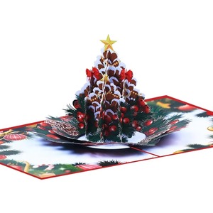 YUYANG New Creative 3d Merry Christmas Pine Cones Cards Holiday Greetings Handmade Christmas Gift Pop up Card - Product Image 1
