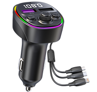 Transmisor FM Bluetooth para Auto, Cargador de Auto, Accesorios para Auto CS2, Adaptador de Radio FM Inalámbrico BT para Auto, Reproductor de Música, Transmisor FM