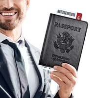 Portefeuille de voyage en cuir PU avec logo personnalisé de haute qualité et blocage RFID Porte-passeport