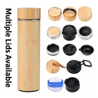 Cangkir Mobil Berinsulasi Vakum Pola Bambu Asli Cangkir Air Kantor Portabel Cangkir Kopi Stainless Steel Mug Termal yang Dapat Disesuaikan