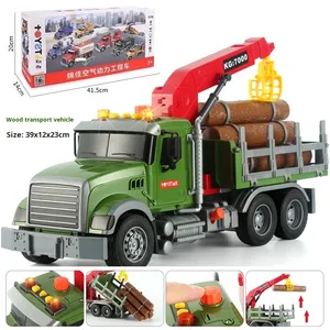 Grande grue de chargement de camion de Friction en plastique 6 troncs cadeau d'anniversaire ferme Transport bois Wagon <span class=keywords><strong>jouet</strong></span> pour garçons - Product Image 3