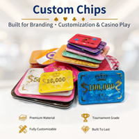 Jetons de poker personnalisés en acrylique pour usage en casino, anti-contrefaçon, avec valeur nominale imprimée, ensemble de jetons de poker pour jeux d'argent, fabriqués en Chine